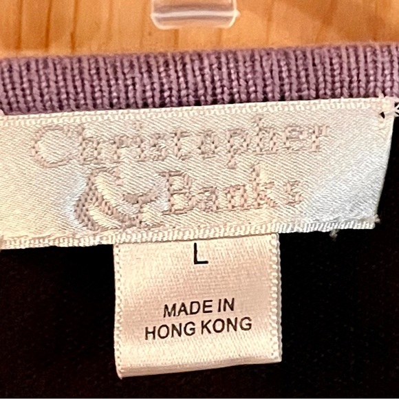 Christopher & Banks Black Cardigan w/Colorful Blocks Buttons SZ L Teacher Modest - Picture 10 of 17